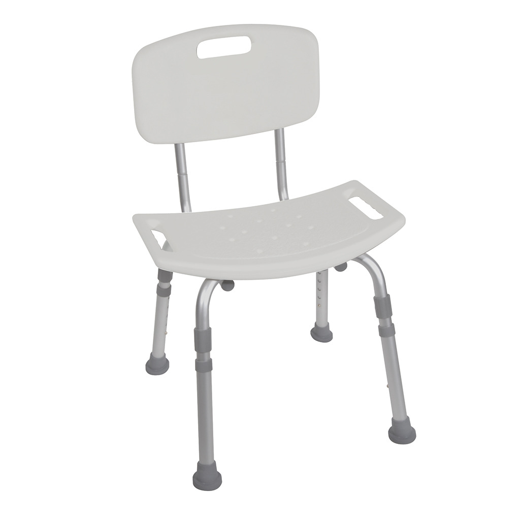 Deluxe Aluminum Shower Chair With Tool-free Removable Back