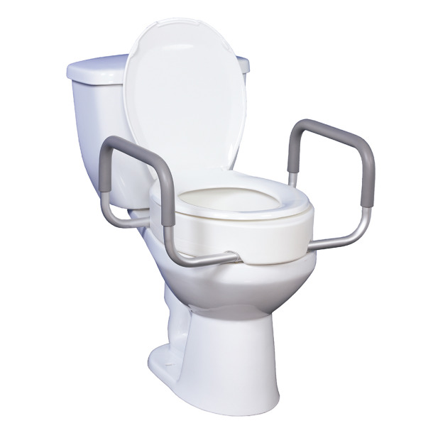 Drive Premium Toilet Seat Riser with Removable Arms Elongated