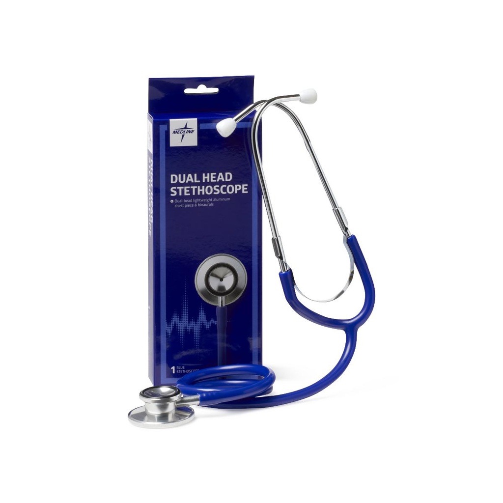 MEDLINE STETHOSCOPE, DUAL-HEAD, BLUE