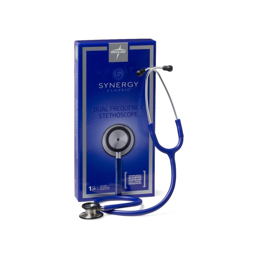 MEDLINE STETHOSCOPE, SYNERGY, DUAL FREQ, BLUE