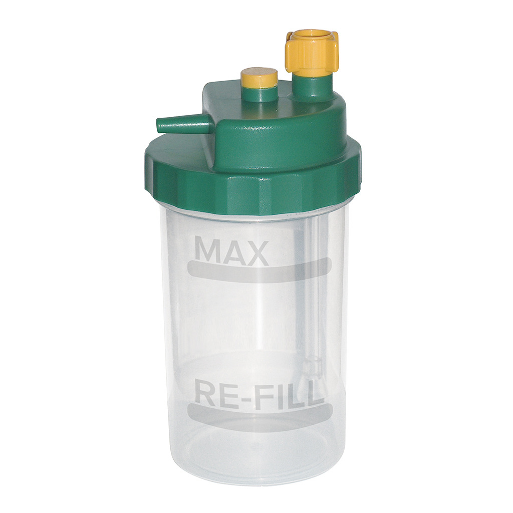 Humidifier Bottle for Oxygen Sources such as Concentrators, Liquid and Gas