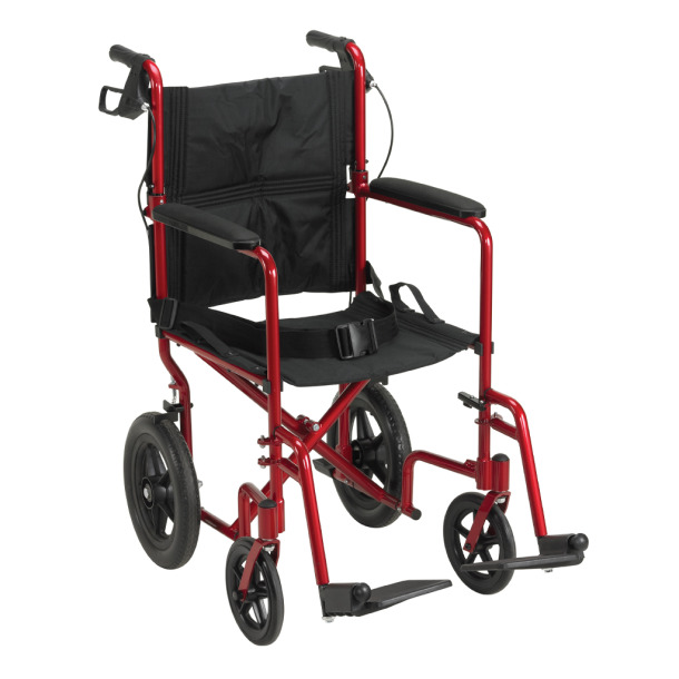 Drive Lightweight Expedition Aluminum Transport Wheelchair - RED