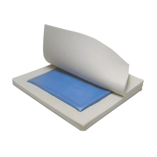 [14886] Gel Skin Protection 18" Gel/Foam Wheelchair Cushion 18" (W) x 16" (D) x 3" (H)