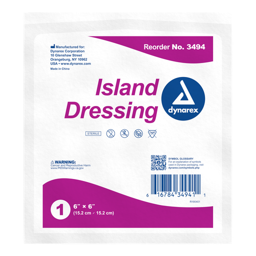 [3494] Island Dressing Sterile 6" X 6" (25/Box)