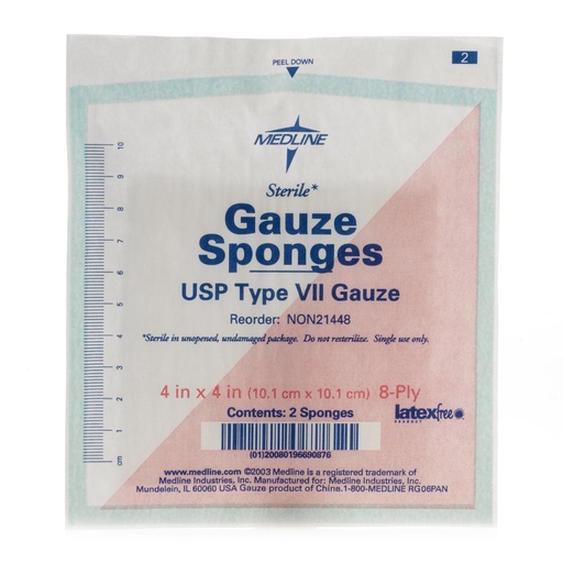 [NON21448] Medline Sterile Woven Gauze Sponge - 4" X 4" 8PLY