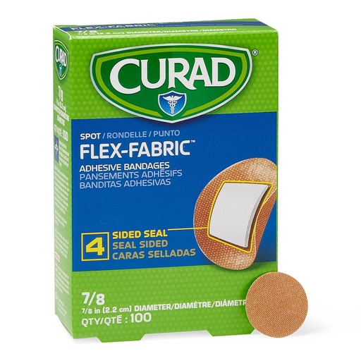 [NON25502] Curad Fabric Adhesive Bandages - 7/8" Diameter, SPOT, 100 / Box