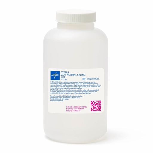 [DYND500MLS] Medline Sterile Saline Solution  500ML/Bottle