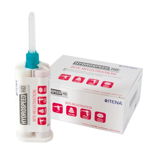 [HYD-REG] Itena Hydrospeed Bite Registration Material - PACK OF 2 (50ML) BITE REGISTRATION CARTRIDGES, 6 x MIXING TIPS & 6 x INTRA-ORAL TIPS