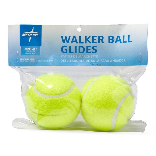 [MDSWball] Medline Walker Tennis Ball Glides, 1 Pair