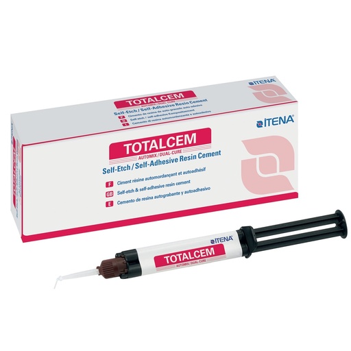 [TTLCEM-A2] Itena TotalCem A2-Shade Self-Etching/Self-Adhesive Permanent Resin Cement -  PACK OF 1 (8G) AUTOMIX SYRINGE, 10 MIXING TIPS, 10 FINE INTRA-ORAL TIPS & 10 EXTRA FINE INTRA-ORAL TIPS